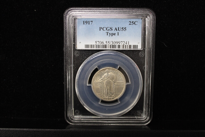 1917 25c Standing Liberty PCGS AU55 Type 1 - Quicksilver Coin Co