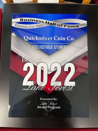 Quicksilver Coin Co Award 2022